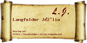 Langfelder Júlia névjegykártya